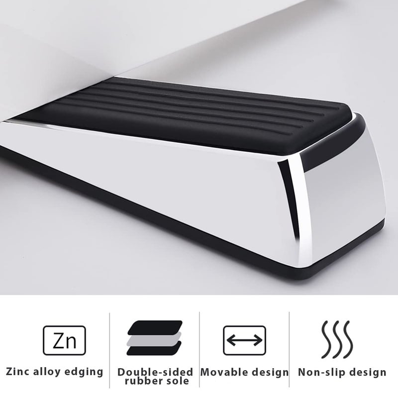 CDBOVID Metal Door Stop, Premium Rubber Heavy Door Stopper, Wedge Stopper, 2Pack, Suitable for Door Clearance of 0.4IN-1.18IN (11mm-30mm) - Image 5